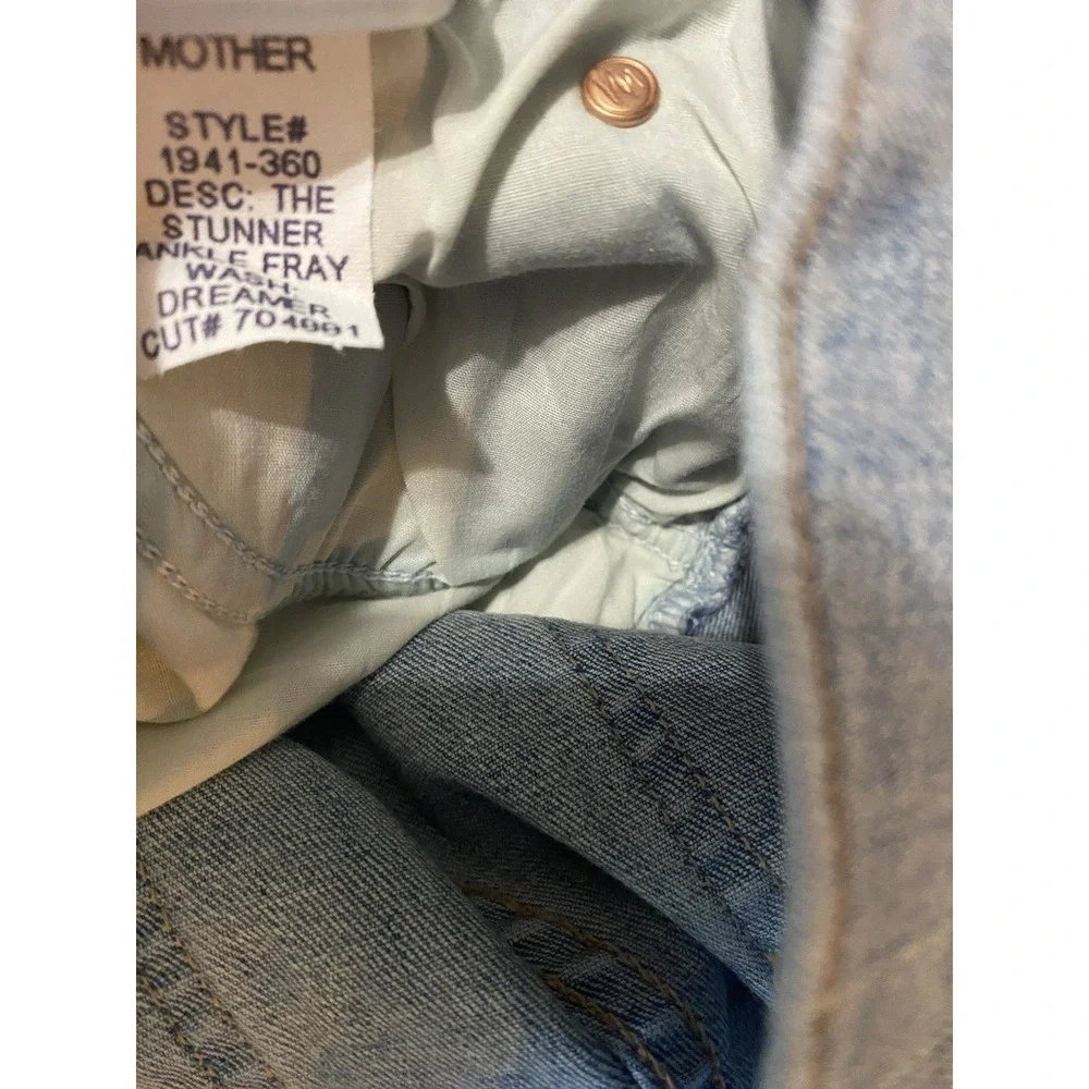 Mother Jeans The Stunner Ankle Fray Light Denim Dreamer Sz 30 Excellent Conditio